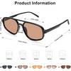 image:imageSOJOS Aviator Sunglasses for Women amp Men Retro Double Bridge Trendy lightweight 90s Shades SJ2247Black Brown