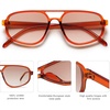 image:imageSOJOS Aviator Sunglasses for Women amp Men Retro Double Bridge Trendy lightweight 90s Shades SJ2247BrownTransparent Brown