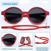 image:imageSOJOS Baby Polarized Sunglasses with Strap Round UV400 Protection Toddler Girls Boys Age 024 Months SK5613ARed