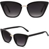 image:imageSOJOS Cat Eye Designer Sunglasses Fashion UV400 Protection Glasses SJ2052BalckGrey