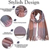 image:imageSOJOS Classic Plaid Tartan Scarf for Women Men Soft Scarves SC316Pink and Blue Plaid