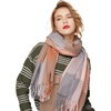 image:imageSOJOS Classic Plaid Tartan Scarf for Women Men Soft Scarves SC316Pink and Blue Plaid