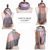 image:imageSOJOS Classic Plaid Tartan Scarf for Women Men Soft Scarves SC316Pink and Blue Plaid
