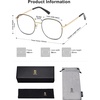 image:imageSOJOS Classic Square Blue Light Blocking Glasses for Women Men Stylish Computer Glasses SJ1137Blackgold