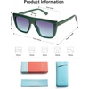 image:imageSOJOS Classic Trendy Flat Top Sunglasses for Women Men Designer UV400 Sunnies SJ2250 GreenBluish Grey
