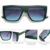 image:imageSOJOS Classic Trendy Flat Top Sunglasses for Women Men Designer UV400 Sunnies SJ2250 GreenBluish Grey