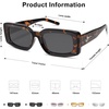 image:imageSOJOS Classic Trendy Rectangle Polarized Sunglasses Thick Frame with Star Decorations SJ2285Brown TortoiseGrey