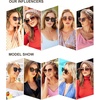 image:imageSOJOS Classic Trendy Round Sunglasses Womens Mens UV400 Vacation Sunnies SJ2068Black Gradient TortoiseBrown