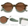 image:imageSOJOS Cute Round Polarized Sunglasses for Kids Girls Boys UV400 Protection De Sol Gafas Beach HolidayLeopard Print Green