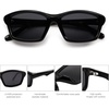 image:imageSOJOS Futuristic Polarized Acetate Sunglasses for Women Small Faces Women Trendy Sun Glasses SJ2294 Black Frame Grey Lens