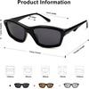 image:imageSOJOS Futuristic Polarized Acetate Sunglasses for Women Small Faces Women Trendy Sun Glasses SJ2294 Black Frame Grey Lens