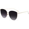 image:imageSOJOS Mirrored Flat Lens Fashion Sunglasses for Women SJ1085Gold Grey