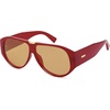 image:imageSOJOS Oversized Aviator Sunglasses Polarized Womens Mens Retro Trendy Vintage Big Square Shield SJ2392 Red Frame Light Brown Lens