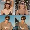 image:imageSOJOS Oversized Aviator Sunglasses Polarized Womens Mens Retro Trendy Vintage Big Square Shield SJ2392 Red Frame Light Brown Lens