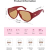 image:imageSOJOS Oversized Aviator Sunglasses Polarized Womens Mens Retro Trendy Vintage Big Square Shield SJ2392 Red Frame Light Brown Lens