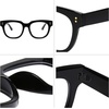image:imageSOJOS Oversized Square Anti Blue Light Blocking Glasses for Women Thick Computer Eyeglasses Double Metal Studs SJ5053BC1 Black Frame
