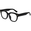 image:imageSOJOS Oversized Square Anti Blue Light Blocking Glasses for Women Thick Computer Eyeglasses Double Metal Studs SJ5053BC1 Black Frame