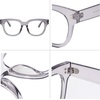image:imageSOJOS Oversized Square Anti Blue Light Blocking Glasses for Women Thick Computer Eyeglasses Double Metal Studs SJ5053BC5 Crystal Grey Frame