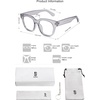 image:imageSOJOS Oversized Square Anti Blue Light Blocking Glasses for Women Thick Computer Eyeglasses Double Metal Studs SJ5053BC5 Crystal Grey Frame