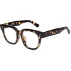 image:imageSOJOS Oversized Square Anti Blue Light Blocking Glasses for Women Thick Computer Eyeglasses Double Metal Studs SJ5053BC8 Green Tortoise Frame