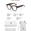 image:imageSOJOS Oversized Square Anti Blue Light Blocking Glasses for Women Thick Computer Eyeglasses Double Metal Studs SJ5053BC8 Green Tortoise Frame