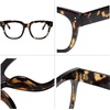 image:imageSOJOS Oversized Square Anti Blue Light Blocking Glasses for Women Thick Computer Eyeglasses Double Metal Studs SJ5053BC8 Green Tortoise Frame
