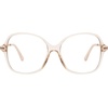 image:imageSOJOS Oversized Square Blue Light Blocking Glasses for Woman Big Frame TR90 Clear Lens Eyeglasses SJ5097 Crystal Brown FrameAntiBlue Light Lens