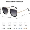 image:imageSOJOS Polarized Sunglasses for Men Women Retro Aviator Square Goggle Classic Alloy Frame HERO SJ1126C1 Gold FrameBlack RimGradient Grey Lens
