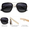 image:imageSOJOS Polarized Sunglasses for Men Women Retro Aviator Square Goggle Classic Alloy Frame HERO SJ1126C1 Gold FrameBlack RimGradient Grey Lens