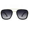 image:imageSOJOS Polarized Sunglasses for Men Women Retro Aviator Square Goggle Classic Alloy Frame HERO SJ1126C1 Gold FrameBlack RimGradient Grey Lens