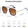 image:imageSOJOS Polarized Sunglasses for Men Women Retro Aviator Square Goggle Classic Alloy Frame HERO SJ1126C3 Gold FrameBrown RimGradient Brown Lens
