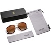 image:imageSOJOS Polarized Sunglasses for Men Women Retro Aviator Square Goggle Classic Alloy Frame HERO SJ1126C3 Gold FrameBrown RimGradient Brown Lens