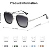 image:imageSOJOS Polarized Sunglasses for Men Women Retro Aviator Square Goggle Classic Alloy Frame HERO SJ1126C6 Silver FrameBlack RimGradient Grey Lens