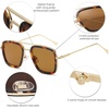image:imageSOJOS Polarized Sunglasses for Men Women Retro Aviator Square Goggle Classic Alloy Frame HERO SJ1126C7 Gold FrameTortoise RimBrown Lens