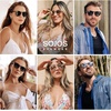 image:imageSOJOS Polarized Sunglasses for Women Men Classic Large Vintage Style ShadesTransparent BrownPink