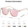 image:imageSOJOS Polarized Sunglasses for Women Men Classic Large Vintage Style ShadesTransparent BrownPink