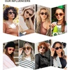 image:imageSOJOS Rectangle Sunglasses for Women Vintage Trendy Outdoor Travel Sun Glasses Square Frame SJ2218Black