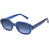 image:imageSOJOS Rectangle Sunglasses for Women Vintage Trendy Outdoor Travel Sun Glasses Square Frame SJ2218Blue FramePurple Lens