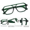 image:imageSOJOS Retro Aviator Square Blue Light Blocking Glasses for Women MenTrendy Computer Frame Eyewear SJ5438Green