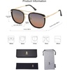 image:imageSOJOS Retro Aviator Square Polarized Sunglasses For Women MenVintage Womens Sun Glasses Shades UV400 SJ2180BlackBrown Grading Grey