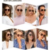 image:imageSOJOS Retro Aviator Square Polarized Sunglasses For Women MenVintage Womens Sun Glasses Shades UV400 SJ2180Milky BrownBrown