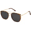 image:imageSOJOS Retro Aviator Square Polarized Sunglasses For Women MenVintage Womens Sun Glasses Shades UV400 SJ2180TortoiseGrey