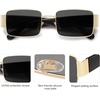 image:imageSOJOS Retro Fashion Rectangle Sunglasses Womens Mens Vintage Trendy Square Shades SJ1162Bight GoldGrey
