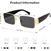 image:imageSOJOS Retro Fashion Rectangle Sunglasses Womens Mens Vintage Trendy Square Shades SJ1162Bight GoldGrey