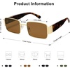 image:imageSOJOS Retro Fashion Rectangle Sunglasses Womens Mens Vintage Trendy Square Shades SJ1162GoldBrown