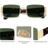 image:imageSOJOS Retro Fashion Rectangle Sunglasses Womens Mens Vintage Trendy Square Shades SJ1162GoldGreen