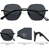 image:imageSOJOS Retro Hexagon Square Polarized Sunglasses for Women Men Vintage Hexagonal Polygon Shades SJ1101BlackGrey