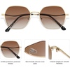 image:imageSOJOS Retro Hexagon Square Polarized Sunglasses for Women Men Vintage Hexagonal Polygon Shades SJ1101GoldBrown Grading