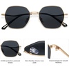 image:imageSOJOS Retro Hexagon Square Polarized Sunglasses for Women Men Vintage Hexagonal Polygon Shades SJ1101GoldGrey
