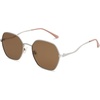 image:imageSOJOS Retro Hexagon Square Polarized Sunglasses for Women Men Vintage Hexagonal Polygon Shades SJ1101SilverBrown